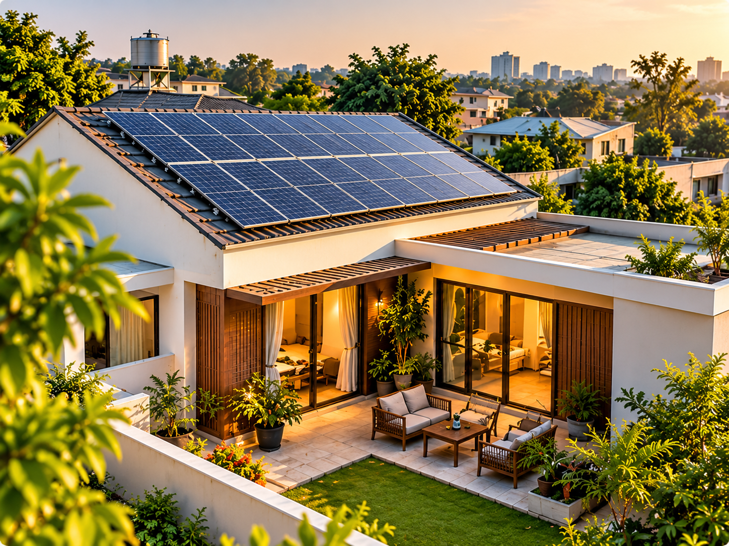 Rooftop solar on a home
